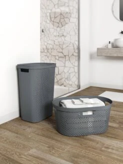 Curver Infinity Recycled Wasmand Met Deksel - 60L - 2 Stuks - Antraciet -Leifheit Store 900x1200 22