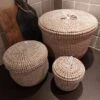 FAM Drie Set Zeegras Witte Manden / Decoratie Mand / Storage / Opbergmand