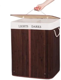 Springos Dubbele Wasmand | 2 Vakken Met Deksel | Opvouwbaar | 100 Liter | Met Uitneembare Waszak | Wasmand | Bruin 16 Springos Dubbele Wasmand | 2 Vakken Met Deksel | Opvouwbaar | 100 Liter | Met Uitneembare Waszak | Wasmand | Bruin -Leifheit Store 920x1200