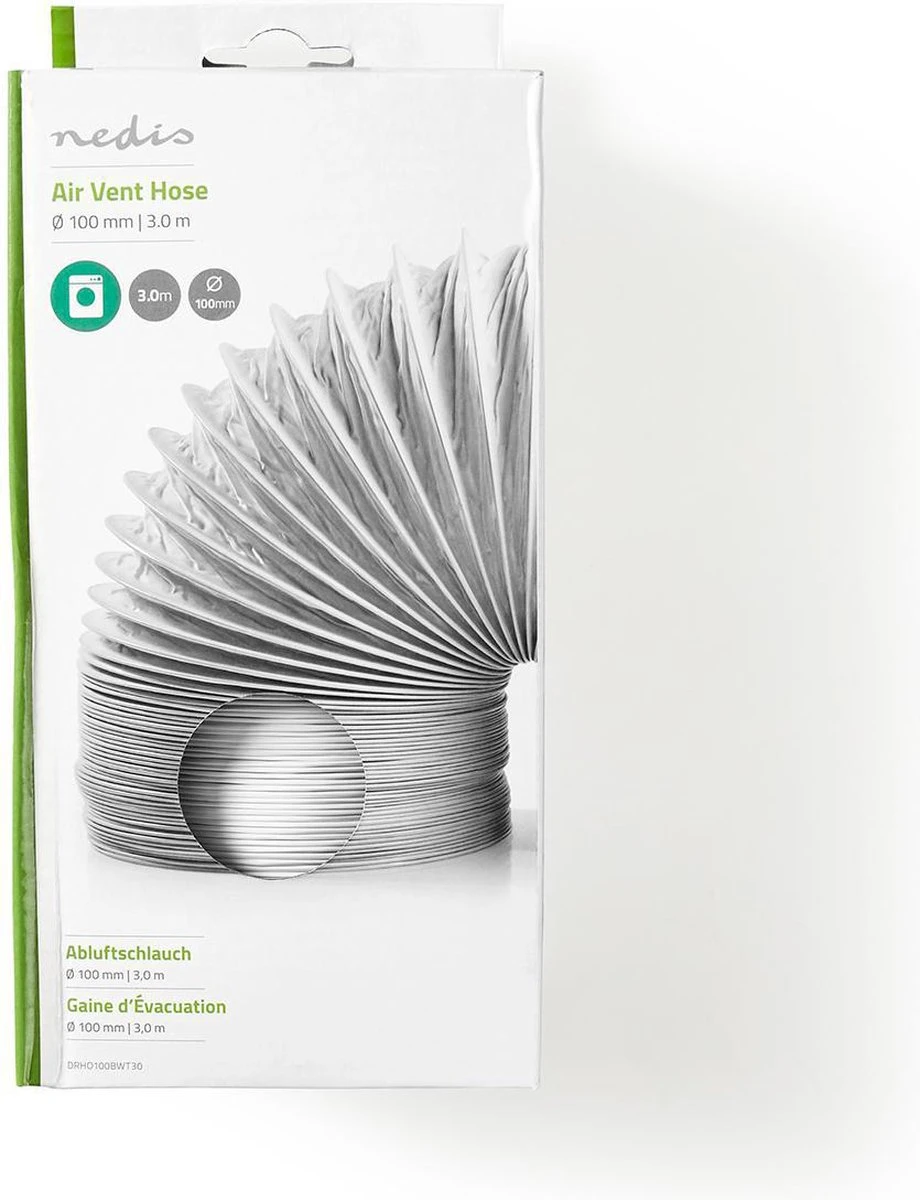 Nedis PVC Luchtafvoerslang - 100 Mm - 3.00 M - Geschikt Voor: Air Ventilation / Tumble Dryers - Wit 3 Nedis PVC Luchtafvoerslang - 100 Mm - 3.00 M - Geschikt Voor: Air Ventilation / Tumble Dryers - Wit - Afbeelding 3