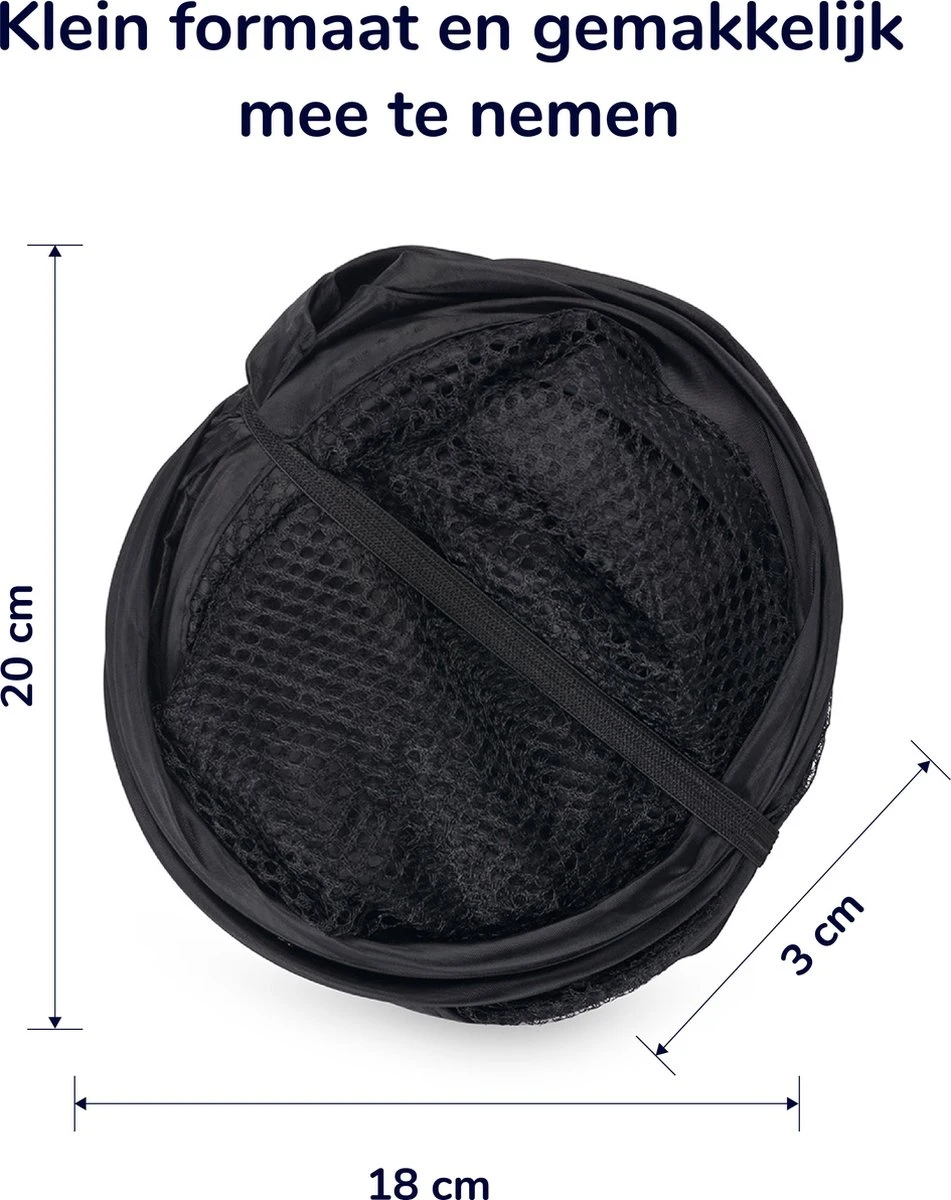 Wonair - Opvouwbare Wasmand - Wassorteerder - Extra Opbergvak – Met Hengsel - 70L - Zwart 6 Wonair - Opvouwbare Wasmand - Wassorteerder - Extra Opbergvak – Met Hengsel - 70L - Zwart - Afbeelding 6