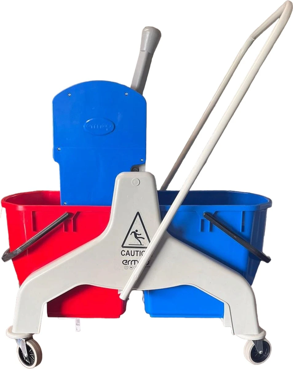 Mopwagen | 2 Emmers 18Liter| Kunststof| Inclusief Wringpers 2 Mopwagen | 2 Emmers 18Liter| Kunststof| Inclusief Wringpers - Afbeelding 2