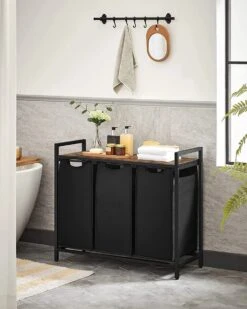 A.T. Shop Wasmand, Wascollector, Wassorteerder, 3 Compartimenten, Met Plank, Waszak Uitschuifbaar En Afneembaar, Per Zak 38 Liter -Leifheit Store 959x1200 1