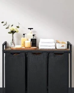 A.T. Shop Wasmand, Wascollector, Wassorteerder, 3 Compartimenten, Met Plank, Waszak Uitschuifbaar En Afneembaar, Per Zak 38 Liter -Leifheit Store 959x1200 2