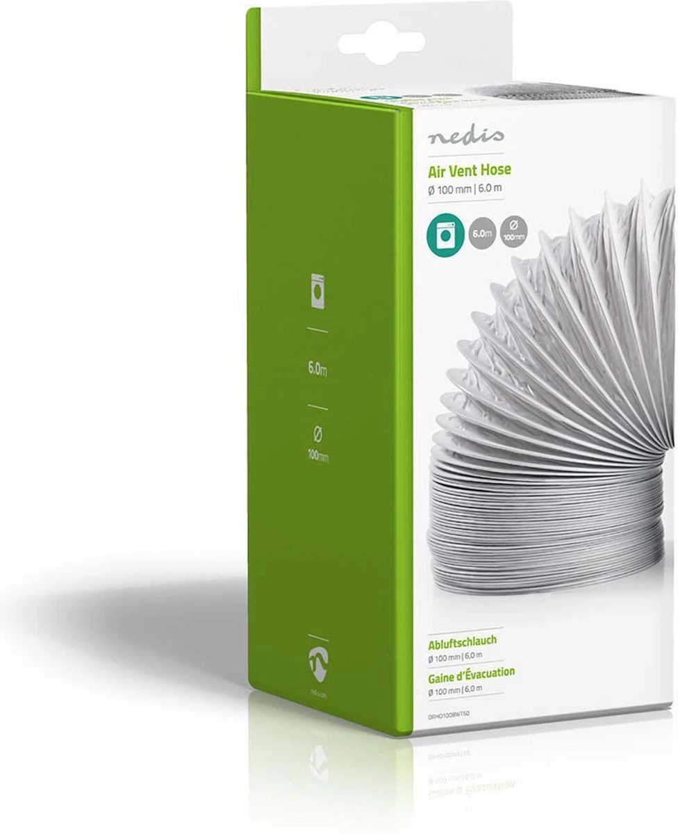 Nedis PVC Luchtafvoerslang - 100 Mm - 6.00 M - Geschikt Voor: Air Ventilation / Tumble Dryers - Wit 5 Nedis PVC Luchtafvoerslang - 100 Mm - 6.00 M - Geschikt Voor: Air Ventilation / Tumble Dryers - Wit - Afbeelding 5