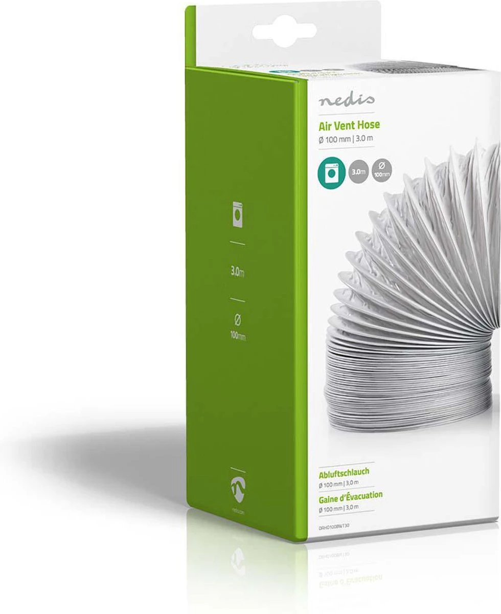 Nedis PVC Luchtafvoerslang - 100 Mm - 3.00 M - Geschikt Voor: Air Ventilation / Tumble Dryers - Wit 5 Nedis PVC Luchtafvoerslang - 100 Mm - 3.00 M - Geschikt Voor: Air Ventilation / Tumble Dryers - Wit - Afbeelding 5