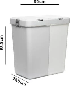Motek® - Wasmand - 2 Vakken Met Deksel - Met Touch Deksel - Gemaakt Van 100% Gerecycled Kunststof - 80 L - Wasmand Met Deksel - Wassorteerder - Grijs - Wit 21 Motek® - Wasmand - 2 Vakken Met Deksel - Met Touch Deksel - Gemaakt Van 100% Gerecycled Kunststof - 80 L - Wasmand Met Deksel - Wassorteerder - Grijs - Wit -Leifheit Store 982x1200 2