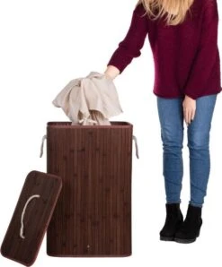 Springos Wasmand | Met Deksel | Opvouwbaar | 72 Liter | Met Uitneembare Waszak | Wasmand | Bruin -Leifheit Store 995x1200 3